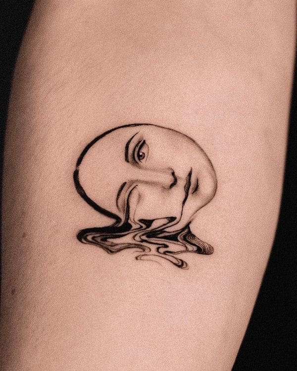 Melting face chick by Megan Jean Morris TattooNOW