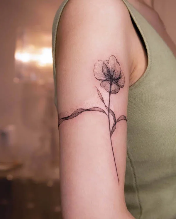 Poppy August birth flower tattoo by @kegarden