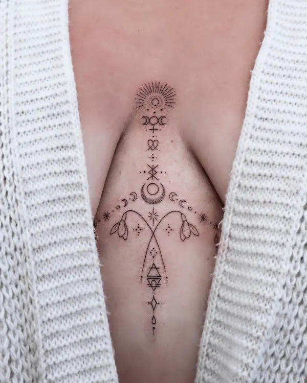 Snowdrop January birth flower tattoo by @trikona.tattoos