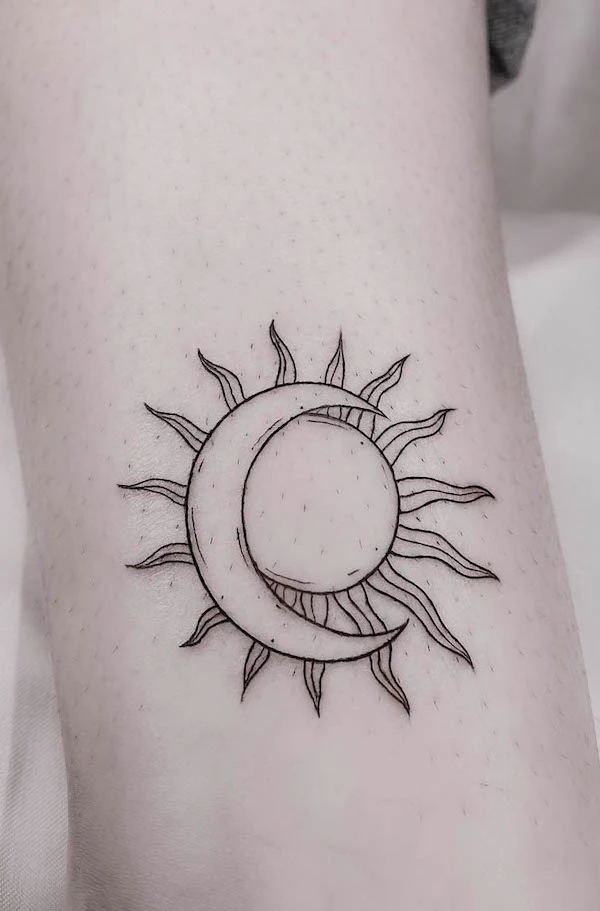 Sun and moon as one by @noran_ink
