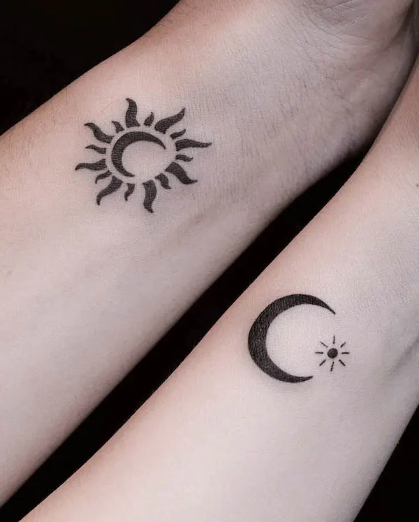 20 matching sun and moon tattoos for best friends and couples  Tukocoke