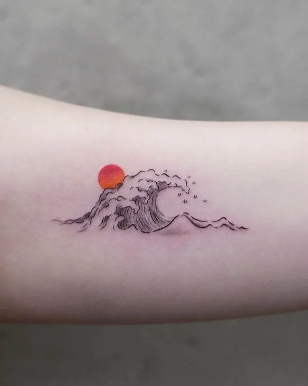 Sun and waves tattoo by @inkflow_akiwong
