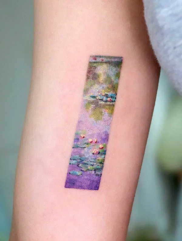 Water lily July birth flower tattoo by @eunyutattoo