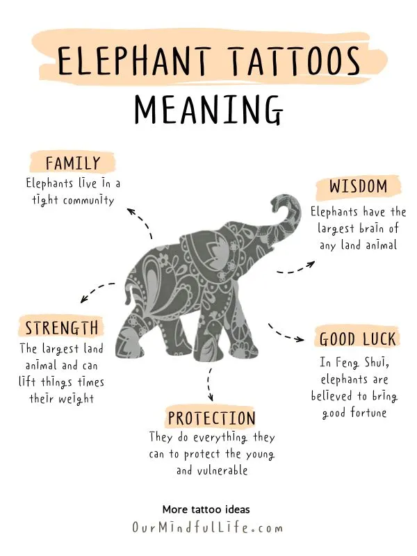 Elephant tattoo meaning woman