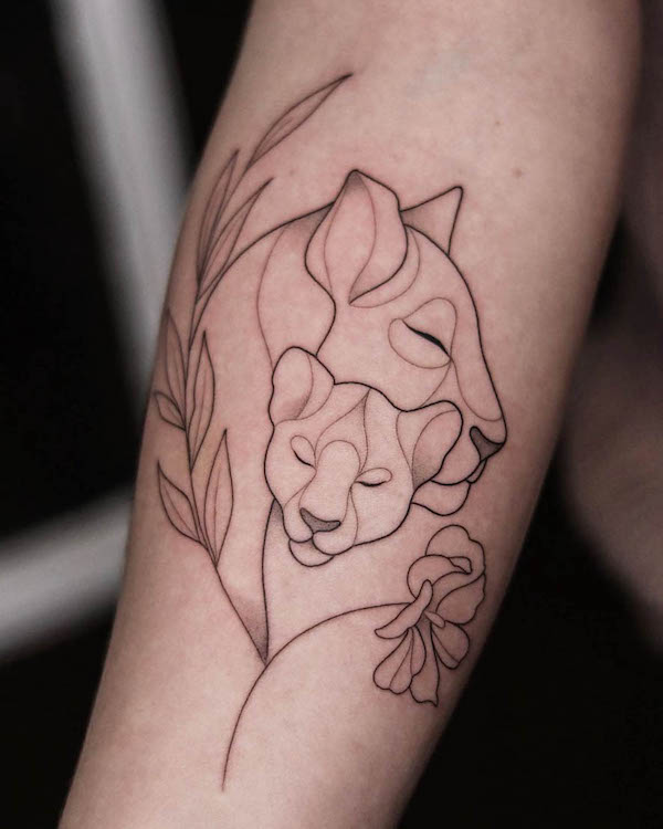 Waterproof Temporary Tattoo Sticker Sketch Lion Animal King Ins Body Art  Back Belly Arm Fake Tatoo Flash Tatto for Women Men