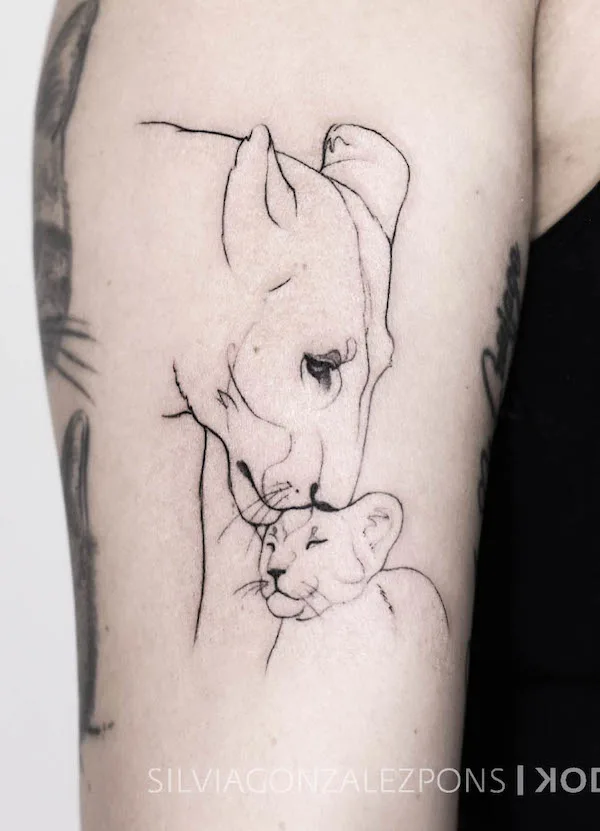 lion with cubs tattoos on femalesTikTok Search