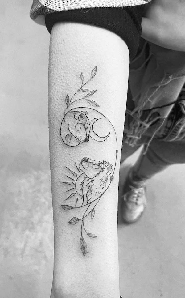 lion sun moon | Animal tattoo, Tattoos, Sun moon