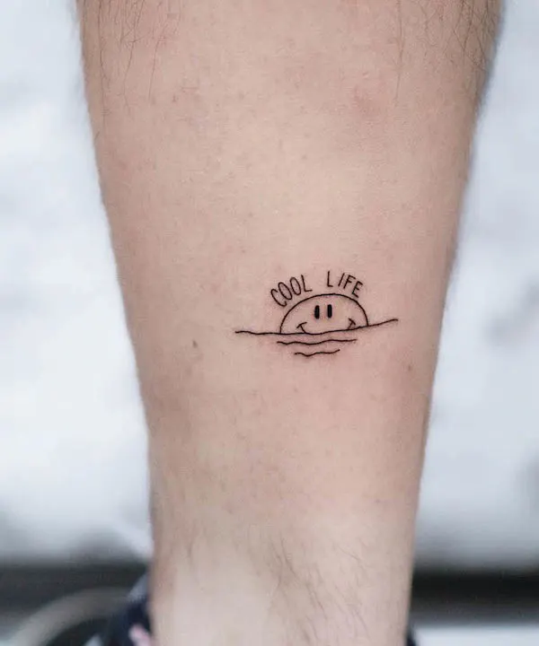 Cool life sun tattoo by @fein.lines