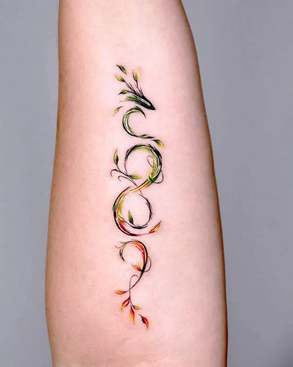 Abstract infinity dragon tattoo by @tattooist_zela