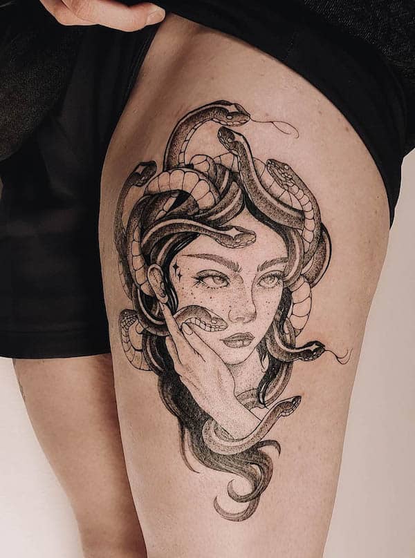 Medusa Thigh Tattoo Black Women | TikTok