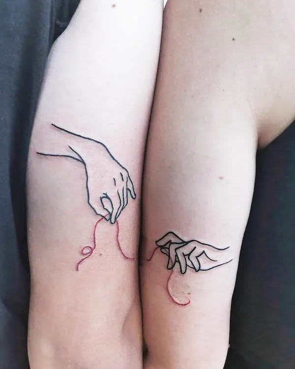 Beautiful sister tattoos by @darkarts.tattoos
