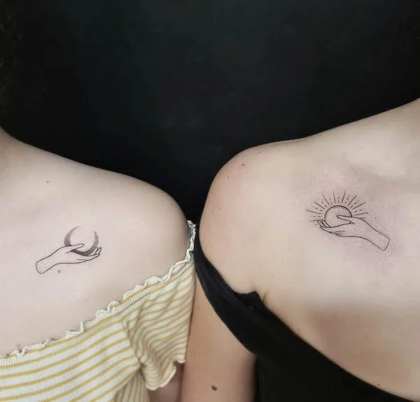 Beautiful sister tattoos by @shanda_tattoo