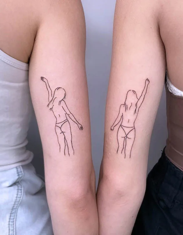 Beautiful sister tattoos by @tamir_tatts