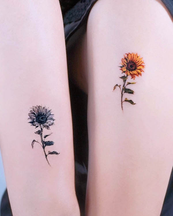 23 Sister Tattoos That Are Anything But Basic  Flower tattoo Minimalist  tattoo Sister tattoos