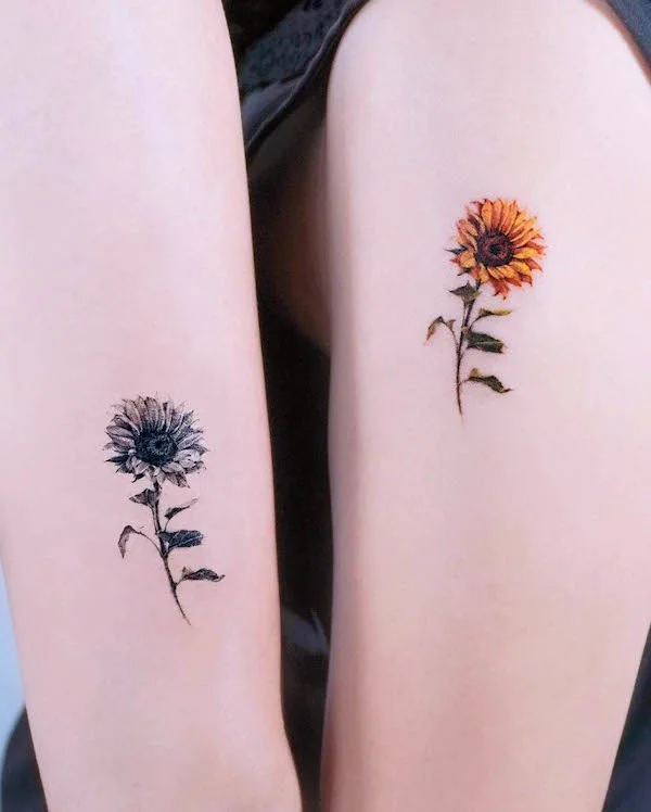 Beautiful sister tattoos by @tilda_tattoo