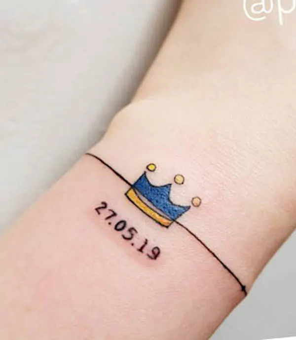 Birth date bracelet tattoo by @paintedsister