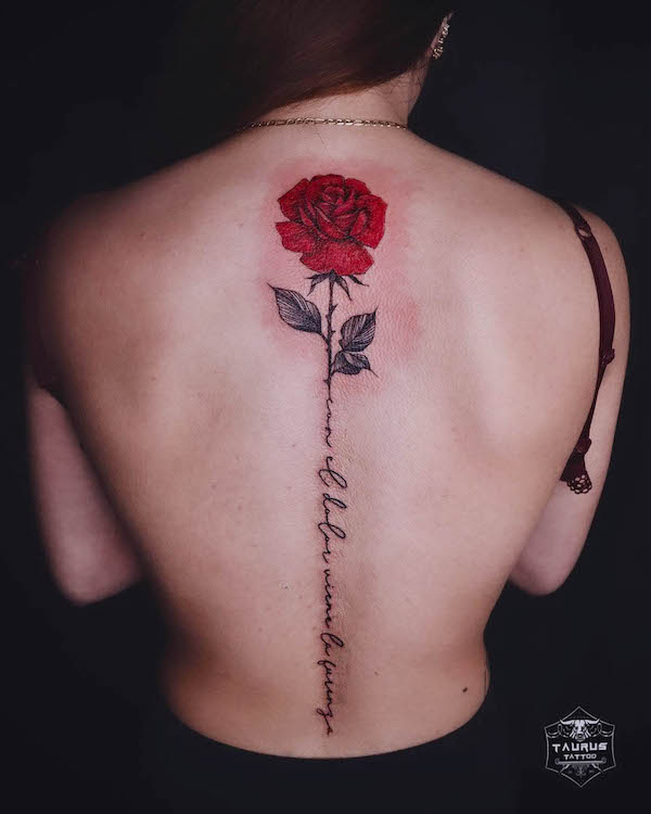 Discover 94+ about rose back tattoo best .vn