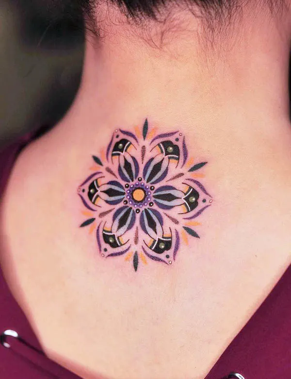 Flower mandala elbow jammer. Had a blast with this one. #tattoo #tattoos  #tattooing #color #colors #colortattoo #colortattoos… | Instagram