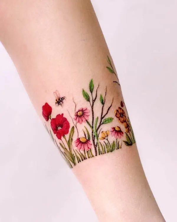 Details 93 about flower garden tattoo unmissable  indaotaonec