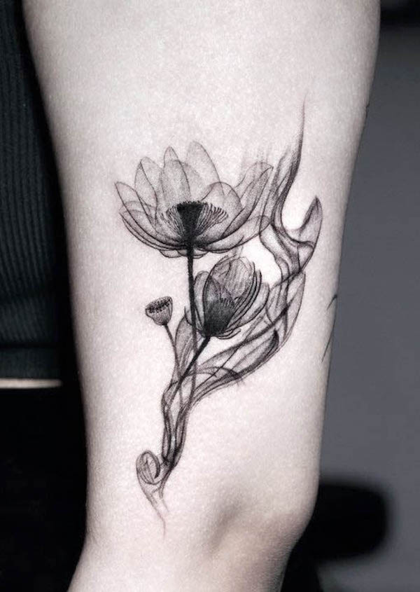 Japanese Lotus flower tattoo  Spring tattoo