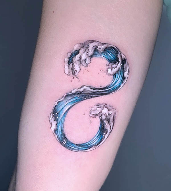 Infinity waves tattoo by @tattooist_suf