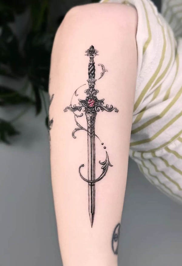 Etching Shield and Sword tattoo  Best Tattoo Ideas Gallery