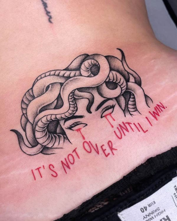 Medusa quote tattoo by @umbertino666