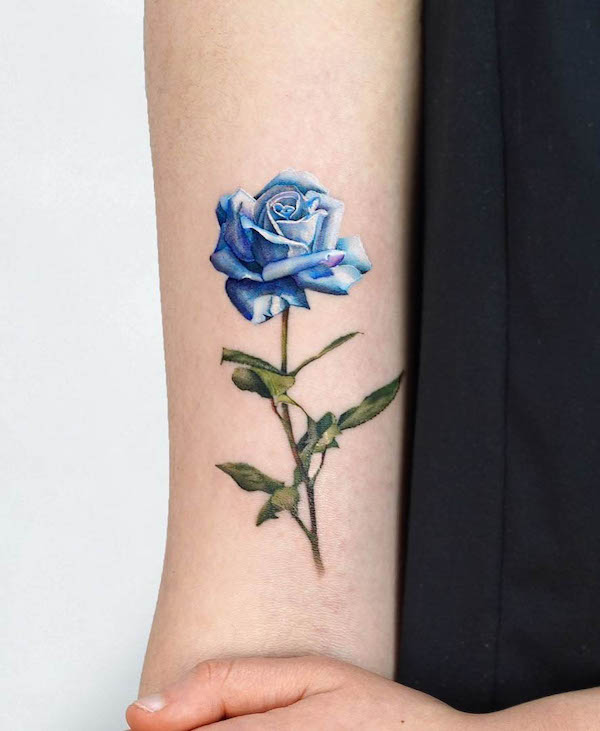 20 Best Blue Rose Tattoo Designs with Ideas with Meanings  Body Art Guru