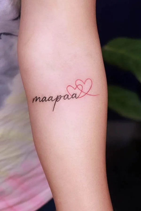 Mom Dad Tattoo Ideas - Mom And Dad In Cursive - Free Transparent PNG  Download - PNGkey