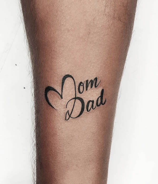 Mom Dad   tattoo script free scetch