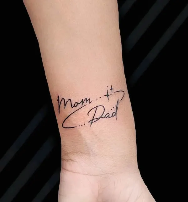 Maa Paa tattoo, mom dad tattoo, small tattoos – Tattoo Ele1