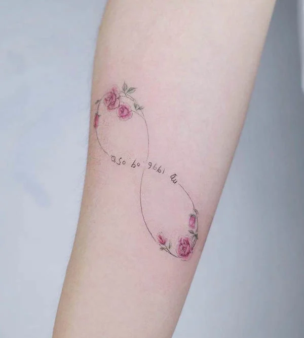 Rose infinity symbol tattoo by @jiayu77121