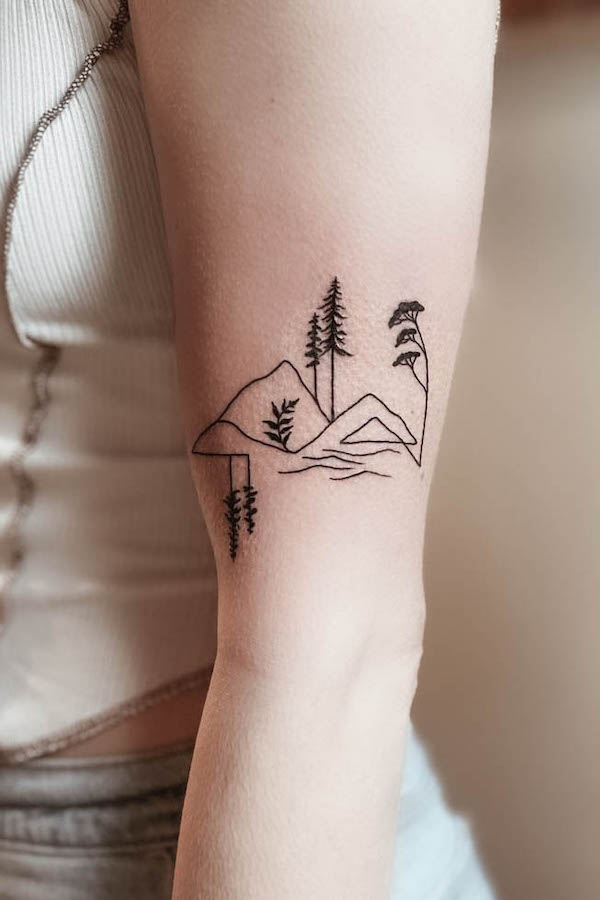 Top 47 Minimalist Mountain Tattoo Ideas 2021 Inspiration Guide   Geometric mountain tattoo Mountain tattoo Tattoos