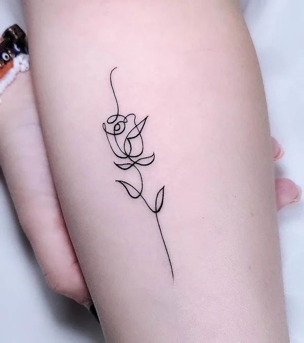 Single-line rose for minimalists by @evild4n