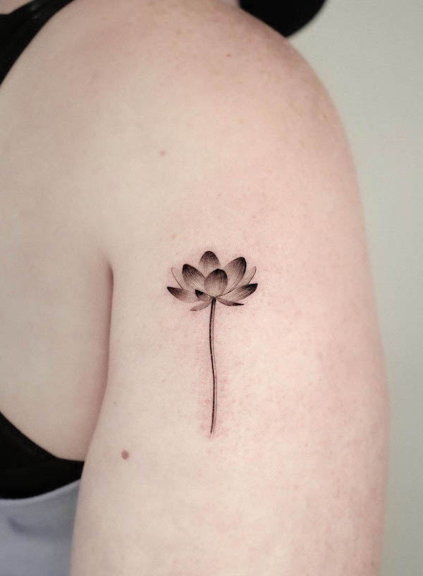 Watercolor lotus tattoo: blends vibrant art with traditional symbolism,  signifying beauty, transformation, and creativity. Book your app... |  Instagram