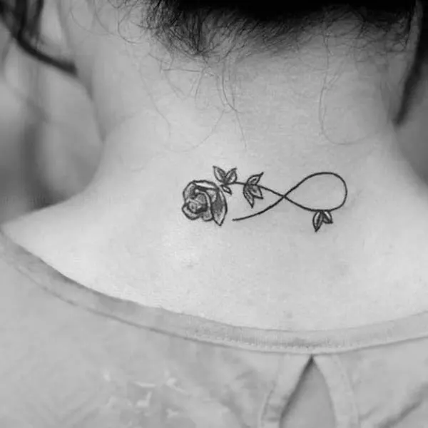 Small rose infinity tattoo by @she_the_luna