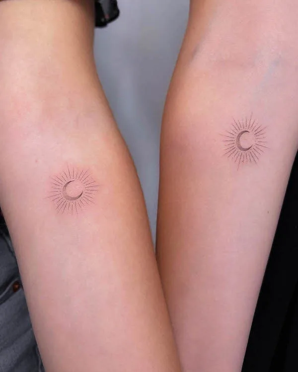 Small sister tattoos by @emilyjtattoos