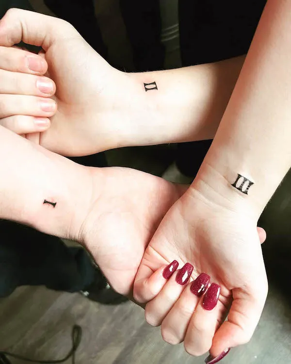 Small sister tattoos by @impromptu.tattoos