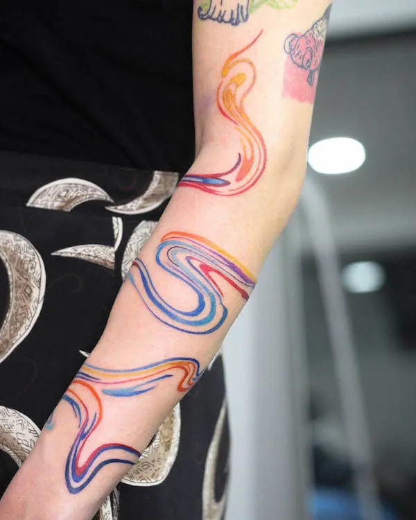 Swirls arm tattoo by @aink_tattoo
