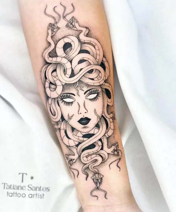 traditional medusa tattoo on hand  Medusa tattoo design Hand tattoos for  guys Medusa tattoo