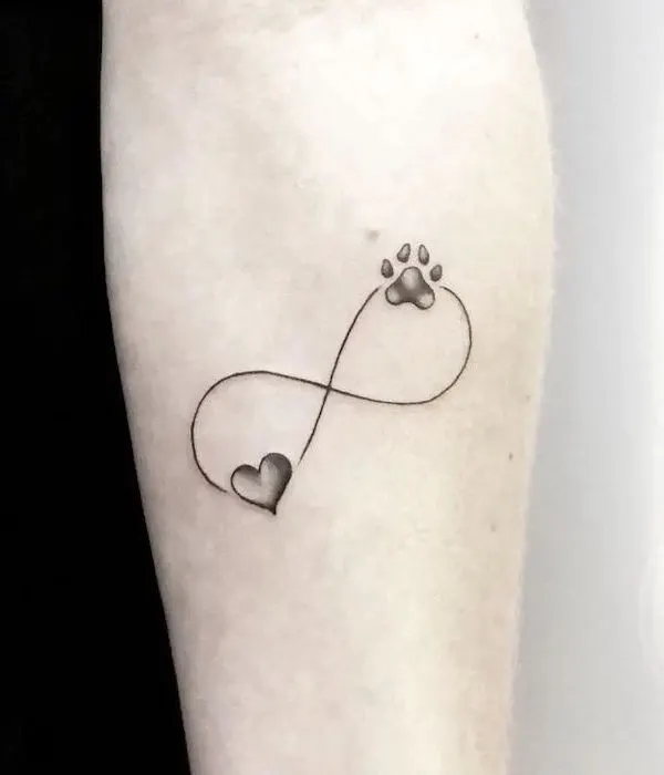infinity heart tattoo for pet owners by @inkpulztattoo