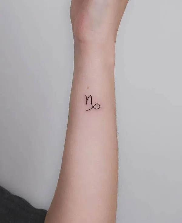Capricorn forearm tattoo by @julesdry