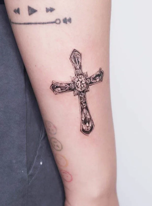 cross with roses tattoos for men and cloudsTikTok Search
