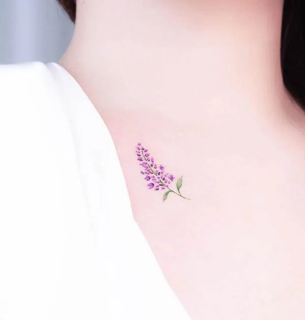 Cute small lavender tattoo by @jian_tattooer