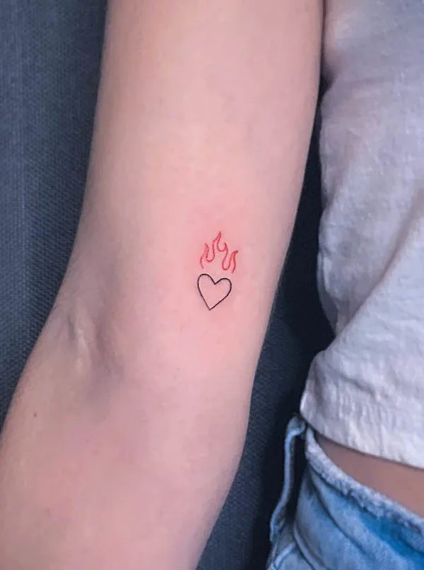 Tiny red heart  Red ink tattoos Red heart tattoos Red tattoos