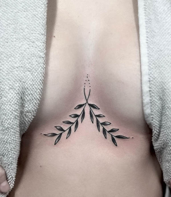 Flower Sternum Tattoo  neartattoos