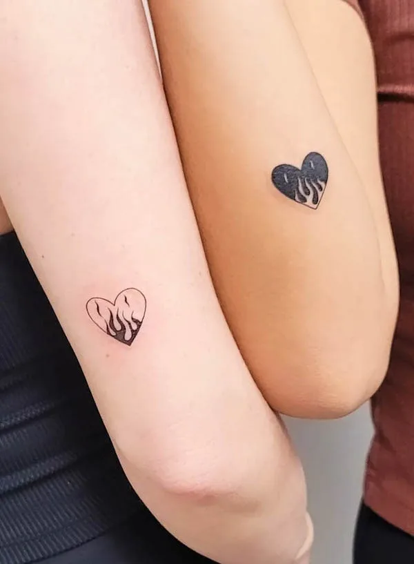 Buy Outline Heart Tattoo Couple Matching Tattoo Mini Temporary Online in  India  Etsy