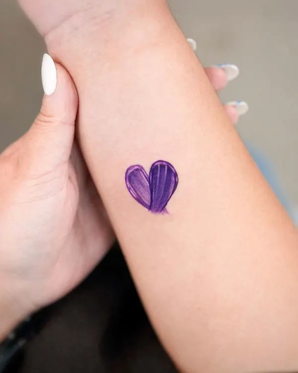 Small Purple Tree Tattoo Idea