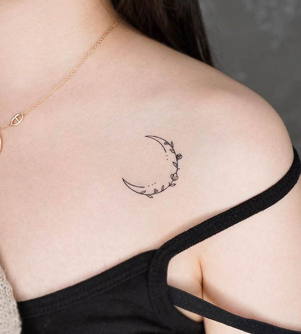 Simple moon tattoo by @simya_tattoo