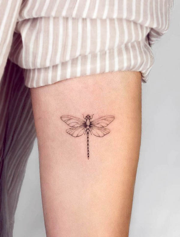 Small dragonfly tattoo for my best friend  rsticknpokes